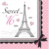 Creative Converting 661184 Sweet 16 Paris Lunch Paper Napkins, Pink/Black,