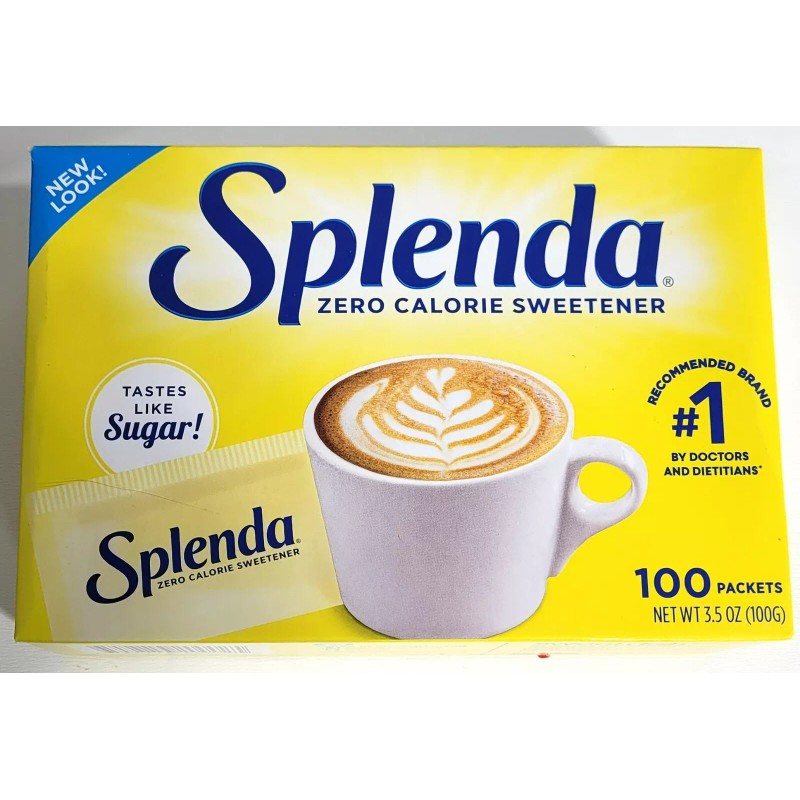 Splenda Zero Calorie Sweetener Packets, 100-count Packages (Pack of 2)