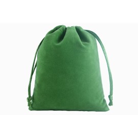 KONMAY Pack of 20 Green Soft Velvet Jewellery Bags with Drawstring, 10 x 12 cm Velvet Bag Wedding Party Gift Bags