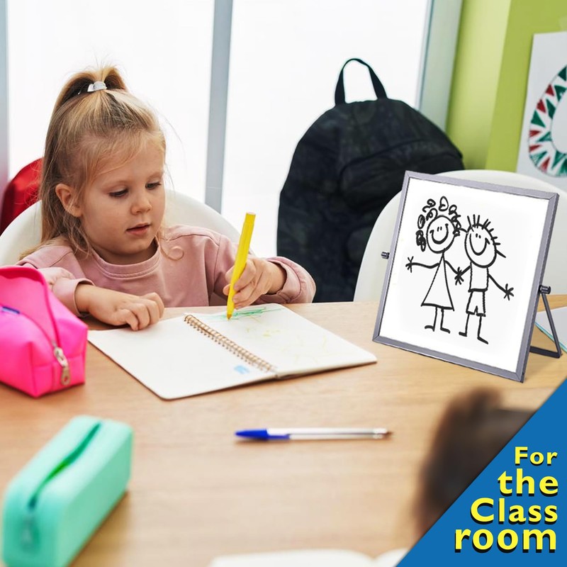 Compact Magnetic Whiteboard with Dual-Sided Easel - 25x25cm - Perfect