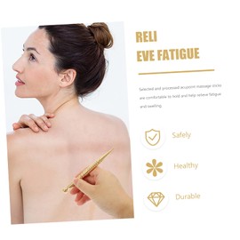 TEHAUX Brass Massage Tool for Deep Tissue Relief Small Acupressure Stick for Trigger Points Neck and Back Massage Household Use Ergonomic Design