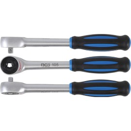 BGS 105 Reversible Ratchet with Spinner Handle, Silver/Black/Blue, 1/4-Inch