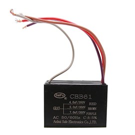 CBB61 4.5uf+5uf+7uf 4-Wire 350V AC Ceiling Fan Capacitor - 50/60 Hz - Polypropylene Film Capacitors Compatible with Electrical Power Relay Connecting Capacitor