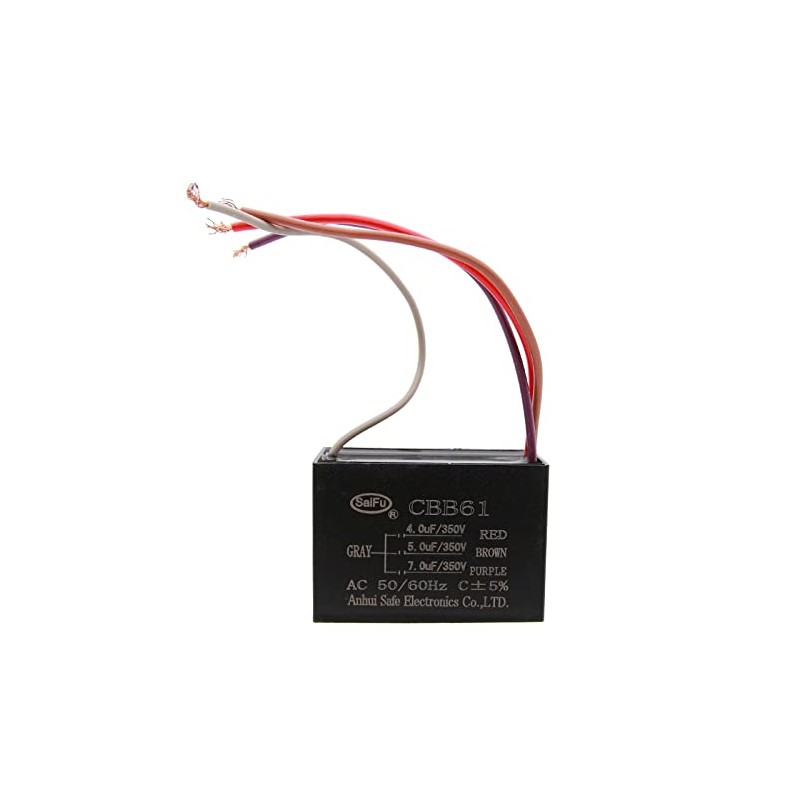 CBB61 4.5uf+5uf+7uf 4-Wire 350V AC Ceiling Fan Capacitor - 50/60