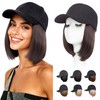 Hat Wig for Women, Baseball Cap Wig with BOB Hair