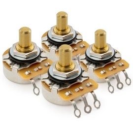 CTS 450G A250K Pots Brass Solid Short Shaft 1/4 Inch 10% Audio Taper Potentiometers for Electric Guitar Bass (Set of 4)