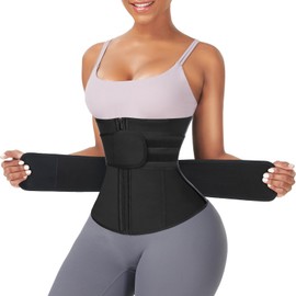 FeelinGirl Waist Trainer Corset Shapewear Tummy Control Body Shaper Waist Cincher for Women Body Shaper Black 6XL
