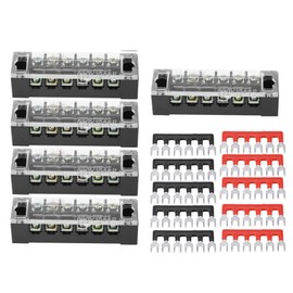 SOULONG 6 Position 15A Screw Terminal Block Dual Row Barrier Strip Pre-Insulated Terminal Block for Home Appliances Electronic Circuits with 5 10 Strips