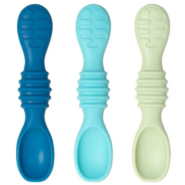 Bumkins Silicone Dipping Spoons 3 Pack - Blue