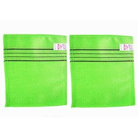 Italy Towel Korean Hanul Itary Towel Exfoliating Towel Bath Washcloth 3 Pcs (Green)