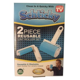 Schticky Lint Roller Set - Reusable & Washable Lint Roller Cleaner for Clothes Sofa Furniture Car Cat Dog Hair - Clean in a Quickly with Schticky (2 Piece)