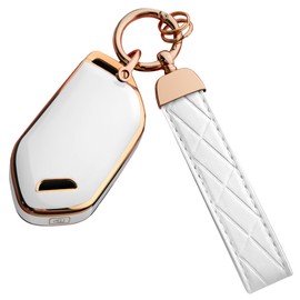 Bqepe for Kia Key Fob Cover Keychain Fit for, 2023 2024 Telluride EV5 Smart 5 Buttons Key Shell Case (Lvory White)