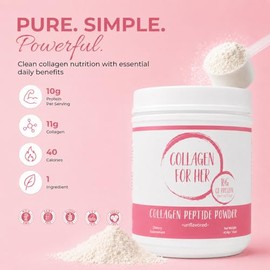 Polvo de péptido de colágeno para mujer (16 oz) – alimentado con zacate, pasto elevado, suplemento de proteína hidrolizada sin sabor – por Collagen For Her