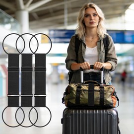 3PCS Luggage Straps,Adjustable Luggage Connector Straps with Heavy-Duty Elastic Belt to Connect Two Suitcases,Add a Bag Luggage Belt,Luggage Accessories for Travel for Securing Carry-On&Bag Essentials