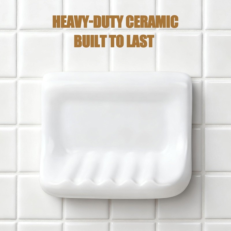 OTHIX Shower Soap Holder & Ceramic Soap Dish for Shower