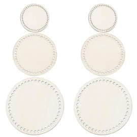 Bottoz Set of 6 Basket Base for Crocheting Diameter 20 cm/15 cm/10 cm, Wooden Basket Base for Crocheting, Large, Basket Base Set, for Crocheting Circle Heart Shape Wooden Base for DIY Basket Weaving