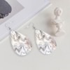 Grey White Marble Print Faux Leather Earrings for Women Marble