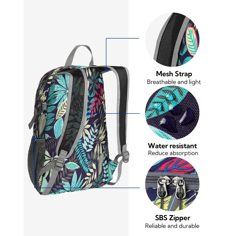 WATERFLY Ultralight Foldable Small Backpack: 20L Lightweight Packable Hiking Backpack