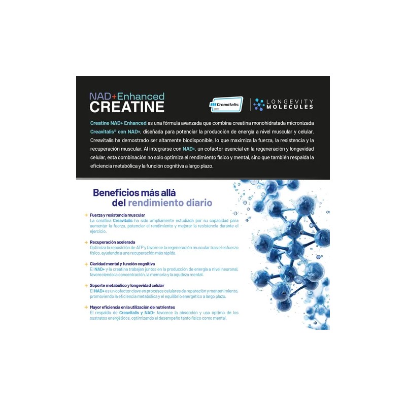 Creatine NAD Enhanced 550g Creatina Monohidratada Micronizada con Precursores Triples