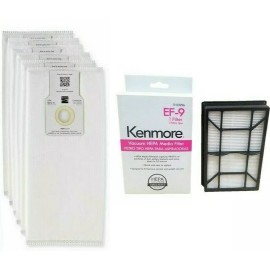 Kenmore 6 Kenmore O/U HEPA Bags 53294 + 1 Kenmore EF-9 Filter 53296 5068 50690 31150