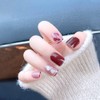 24 Pcs Elegant Nail Tips Shell Nails Silver Pink Make