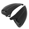 Pair Horned Rearview Side Door Mirror Covers Glossy Black Replacement