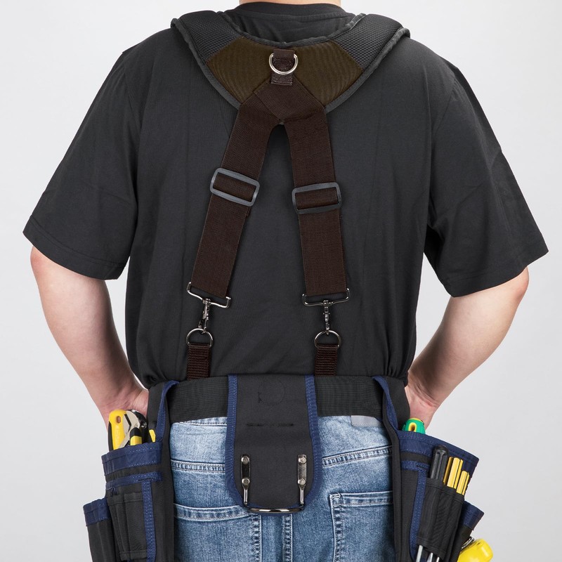 UMYLOV Tool Belt Suspenders for Men, Adjustable Padded Carpenter Tool