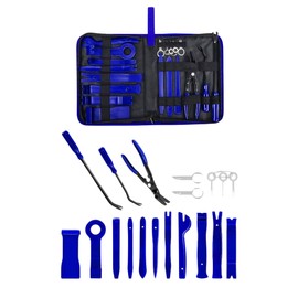 Trim Removal Tool Set Panel Fastener Clips Removal 19Pcs | Auto Removal Set for Car Panel Dashboard Radio Puller Tool | Pliers/Fastener Pry Tool with Storage Bag | Install Removal Car Tool (Blue)