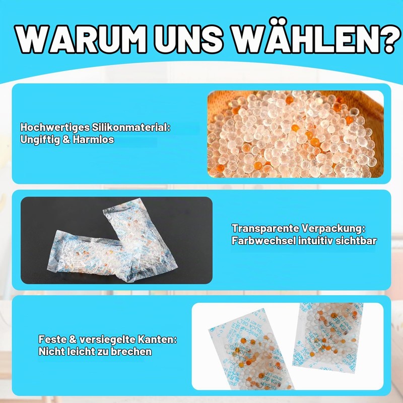 Pack of 20 silica gel bags, 10 g, regenerable desiccant