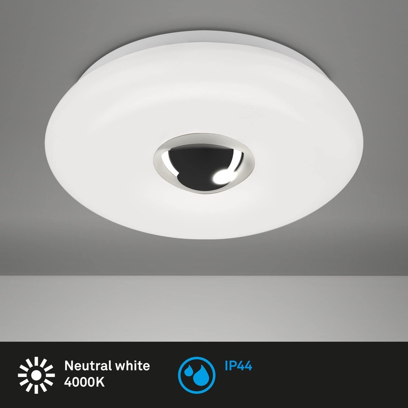 BRILONER Leuchten 2300-018 LED Bathroom Ceiling Light with Chrome Cap,