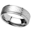 DoubleAccent 8mm Titanium Wedding Bands Promise Rings Laser Etched Celtic
