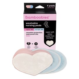 Bamboobies® Washable Nursing Pads For Breastfeeding, Reusable Breast, 2 Pair NEW