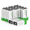 DURNERGY 9V Batteries 12 Pack, 10-Year Shelf Life, 9v Battery