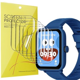 Blueshaweu Compatible for BIGGERFIVE BARVE Watch Screen Protector, [6 Pack] Full Coverage TPU Clear Film Compatible for BIGGERFIVE BARVE BW01 Kids Fitness Tracker Watch (6 PACK)