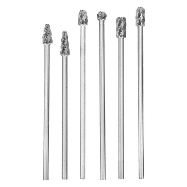 6pcs 6mm Tungsten Carbide Burr Set, 1/4" Shank Aluminum Rotatory