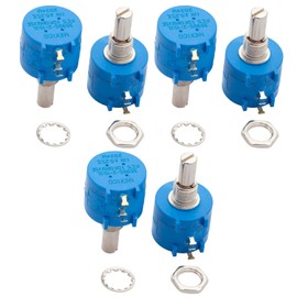 AZDelivery 3 x Multi-Speed Rotary Potentiometers with Protective Resistor 3590S-2-103L 3590S 10K Ohm with Adjustable Resistance for Electronics Projects