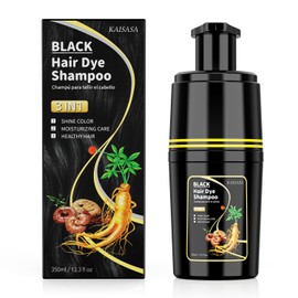 Black Hair Dye Shampoo for Gray Hair, Hair Colour Shampoo 3 in 1 for Women Men Grey Coverage (350 ml)