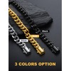 Black Stainless Steel Cuban Link Chain for Men 12mm 18Inch
