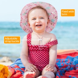 DRESHOW Unisex Baby Toddler Sun Hat Cap Fishing Hat Beach Hat Children Baby Star Summer Hat UV Protection UPF 50+, Pink Butterfly