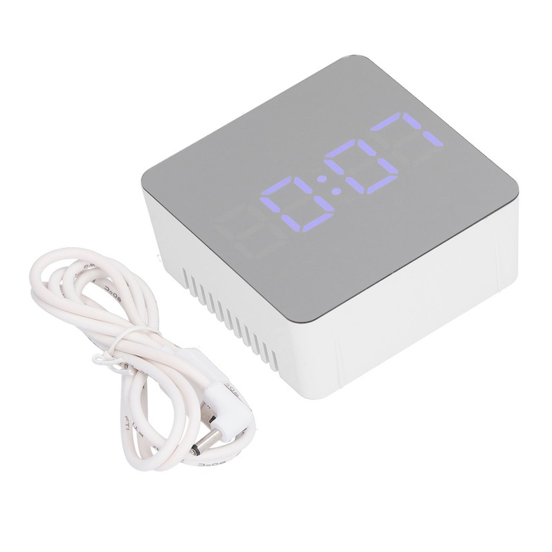 LED Mirror Clock Square Automatic Battery Powered Temperature Smart Clock