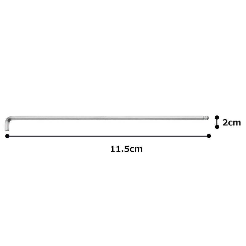 Tone BLB-03S Under-Neck Short Long Ball Point L-Shaped Wrench, 3/32"