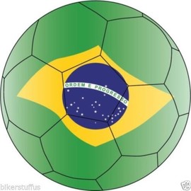 Brazil Soccer Ball Football Flag Sport Bumper Sticker