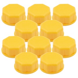 Seppicsa 10 PCS Gas Can Cap, Replacement Lid for Gasoline Storage Containers, Fuel Tanks, Water Jugs - Durable, Coarse Thread Design, Ideal for Portable Gas Cans and Metal Gas Tanks Yellow