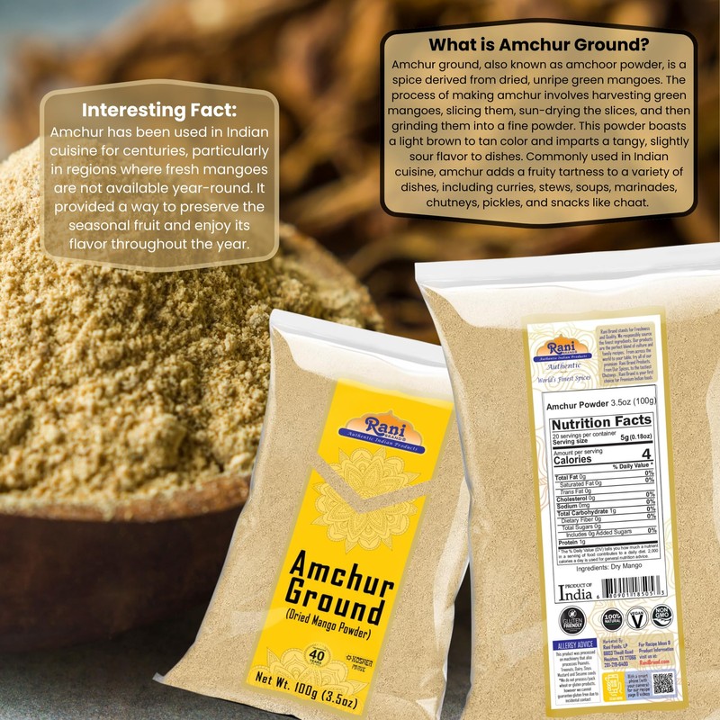 Rani Amchur (Mango) Ground Powder Spice 3.5oz (100g) ~ All