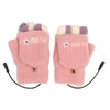USB Heating Winter Gloves Cotton Knit Washable Women USB Fingerless