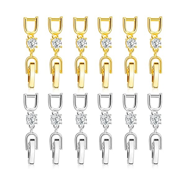 12 Pcs Bracelet Extender Clasp Fold Over Necklace Extenders Bracelet