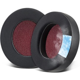 SOULWIT Cooling Gel Earpads for Teufel Real Blue NC/Real Blue/Real Pure (2020) Headphones, Ear Pads Cushions with Ice Silk Fabric, Noise Isolation Foam - Black