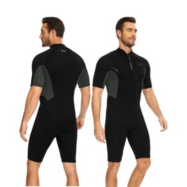Seaskin Shorty Wetsuits for Mens 2mm Front Zip Diving Suits