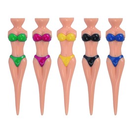 OUDQFCJ 5 Pieces Funny Golf Tees Bikini Women Girls Plastic for Men Women Golf Training Golf Accessories Golf Practice (76 mm/3 Inches)