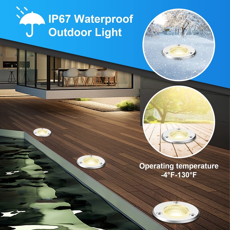 LEDVIE LED Landscape Lights, 12 Pack 7W Ground Lights With